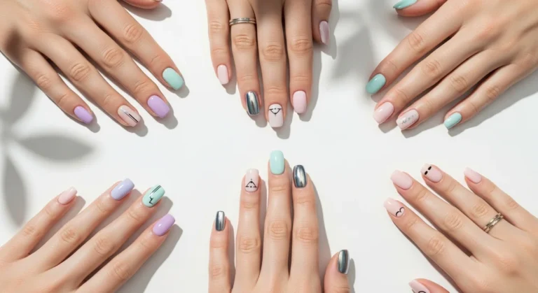 Nail design gallery banner with different trendy nail styles