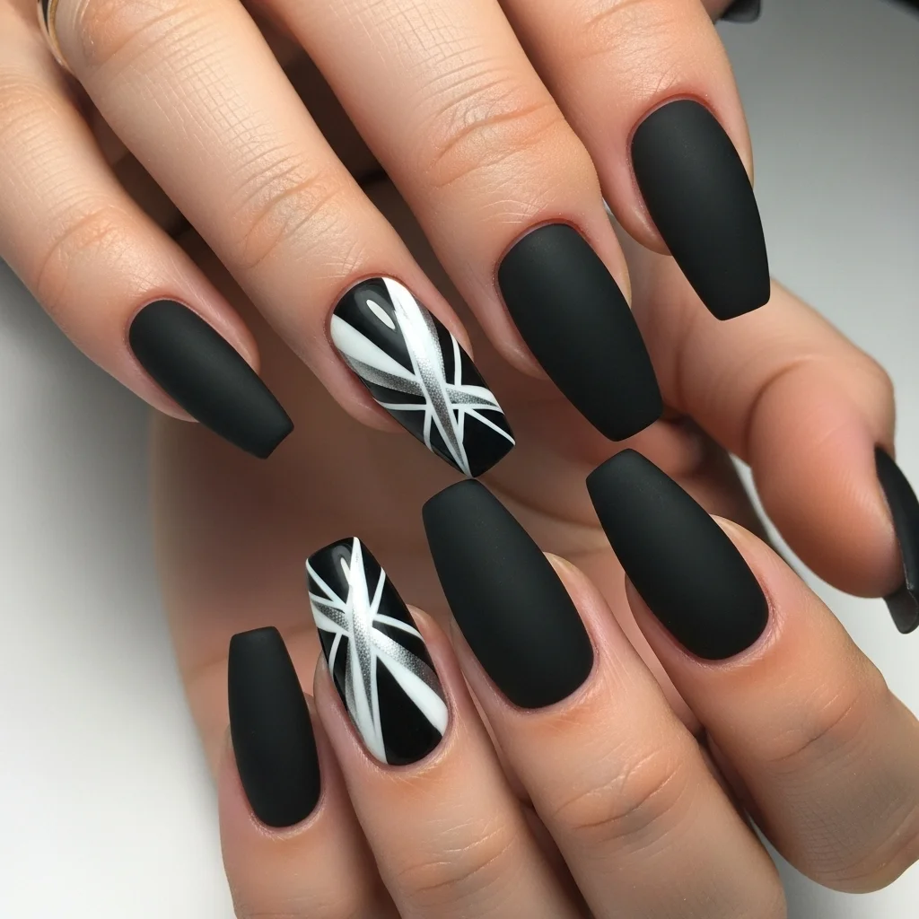 Nail shapes inspiration including almond, coffin, stiletto, and square nails
